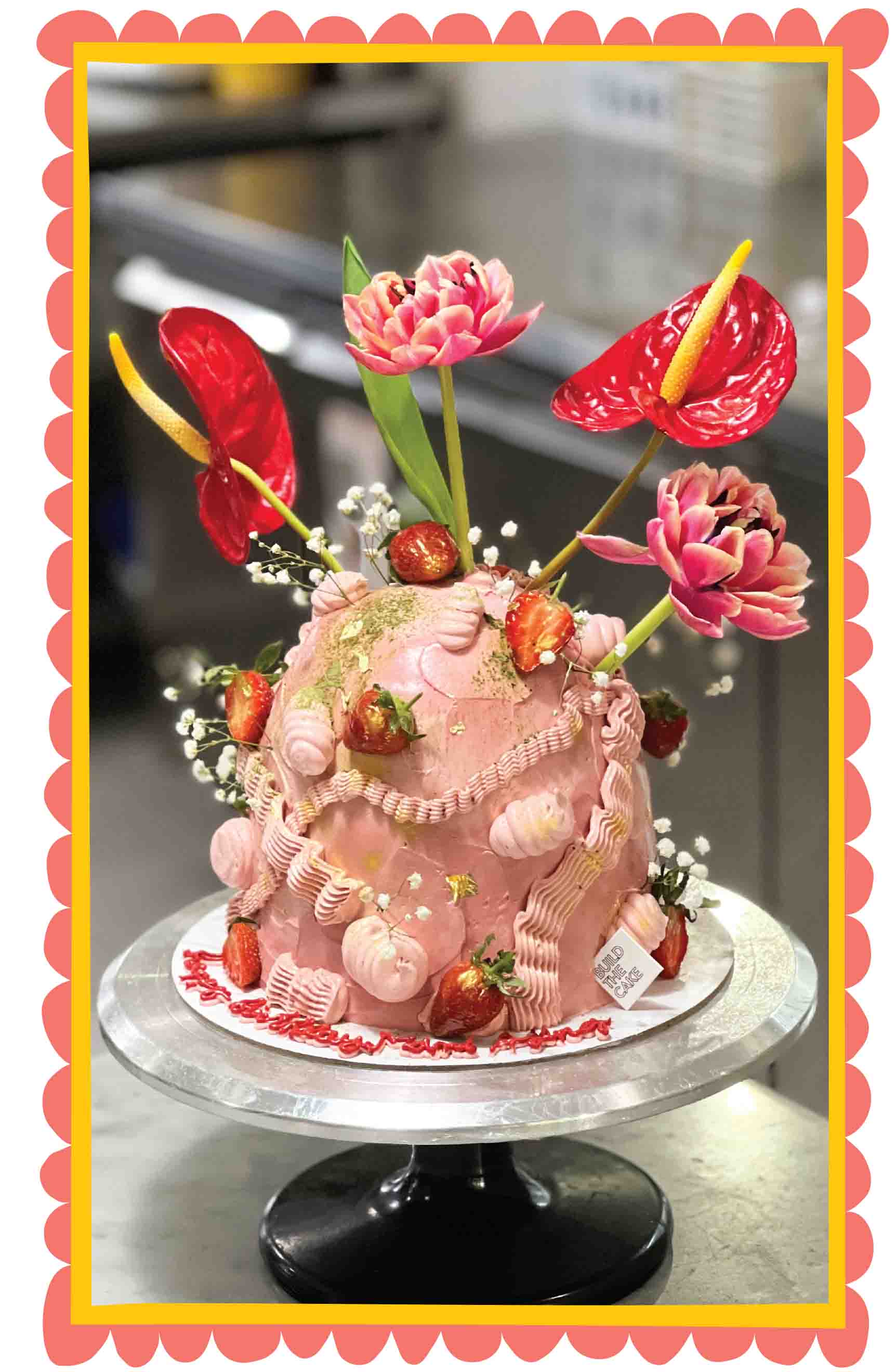 ABSTRACT FLOWER CUSTOM CAKE